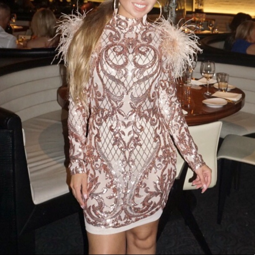 Sequins Rose Gold Dress ✨